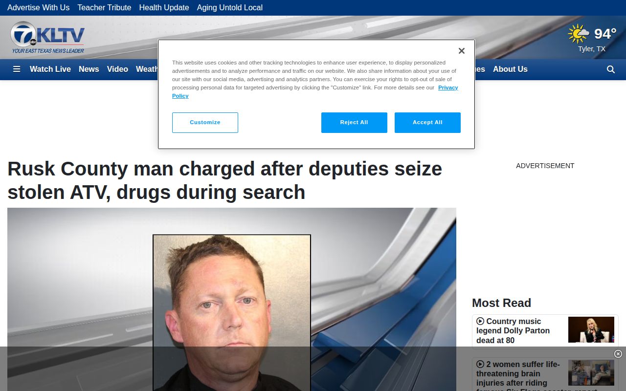 KLTV Rusk County crime report used as an example of regional reporting